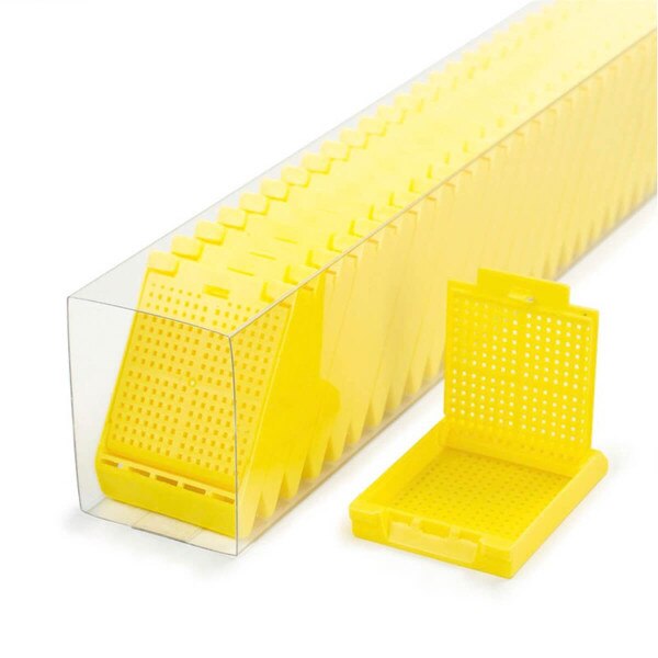 Hinged Biopsy Cassette, yellow